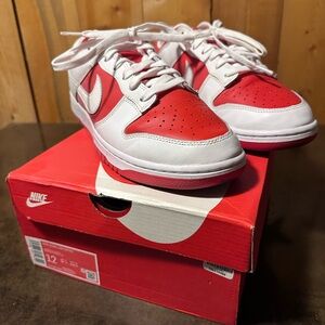 Nike Dunk men’s low retro university red/white size 12